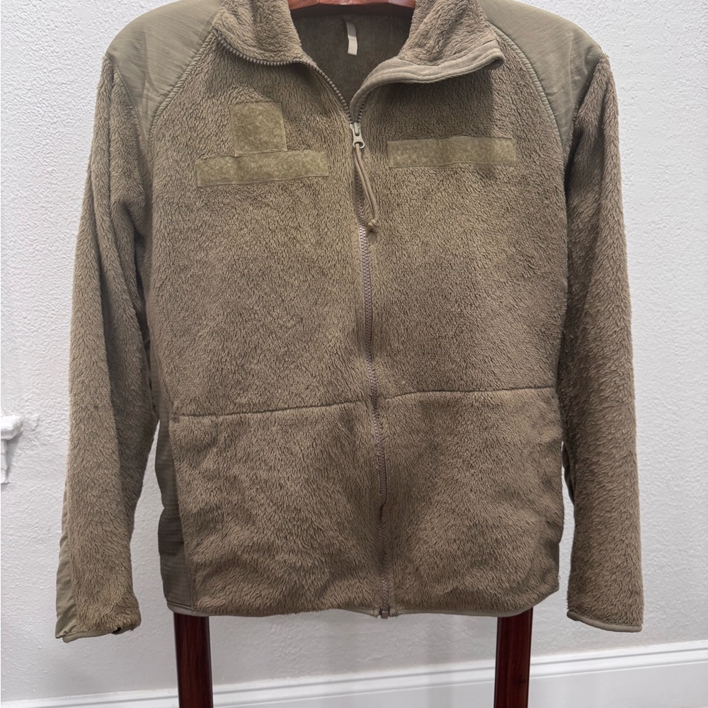 Men's Military-Style Fleece Jacket in Olive